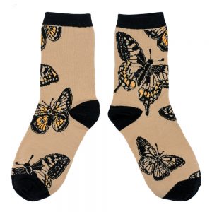 Socks Antique Butterfly Made With Cotton & Spandex by JOE COOL