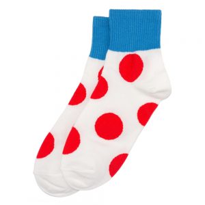 Socks Spot On Cuffed Red Made With Cotton & Spandex by JOE COOL