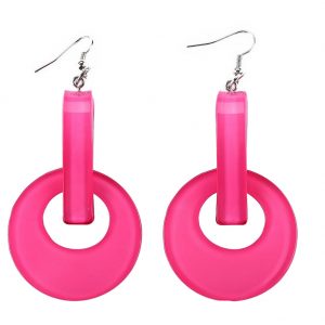 Drop Earring 45mm Disc Made With Acrylic by JOE COOL