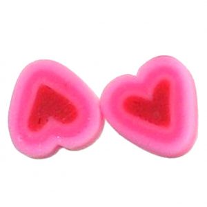 Stud Earring Heart And Flower Designs Made With Resin by JOE COOL