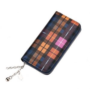 Zip Wallet Contemporary Tartan Plaid With Zip Made With Pu by JOE COOL