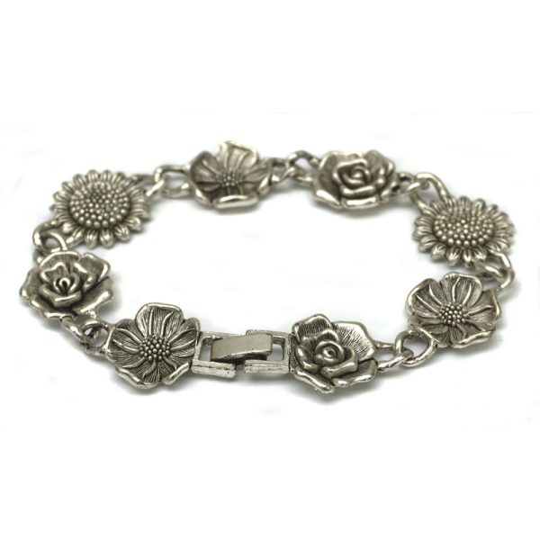 Bracelet Sunflower & Rose & Cherry Blossom Made With Tin Alloy by JOE COOL
