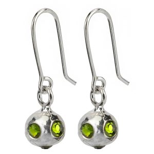 Drop Earring Studded Ball Made With 925 Silver & Crystal Glass by JOE COOL