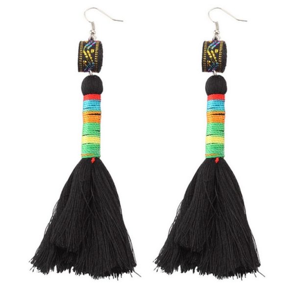 Drop Earring Tassel Made With Tin Alloy & Cotton by JOE COOL