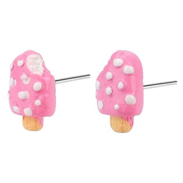 Stud Earring Ice Lollies Less One Bite Made With Resin & Tin Alloy by JOE COOL