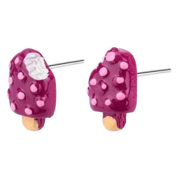 Stud Earring Ice Lollies Less One Bite Made With Resin & Tin Alloy by JOE COOL