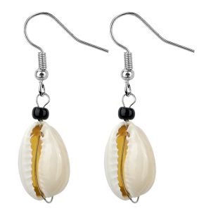 Drop Earring Cowrie Dice Made With Shell by JOE COOL