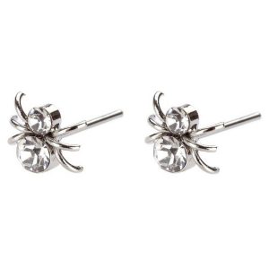 Stud Earring Spiders Made With Crystal Glass by JOE COOL