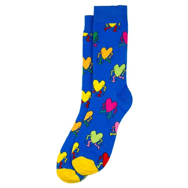 Socks Keith Haring - Untitled (heart) Made With Cotton & Spandex by JOE COOL