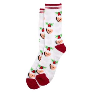 Socks Christmas Perky Pudding Made With Cotton & Spandex by JOE COOL