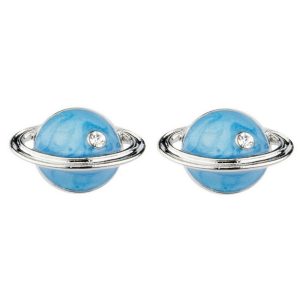 Stud Earring Planet Made With Crystal Glass & Enamel by JOE COOL