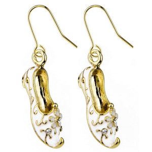 Drop Earring Ornate Slipper Made With Crystal Glass & Enamel by JOE COOL