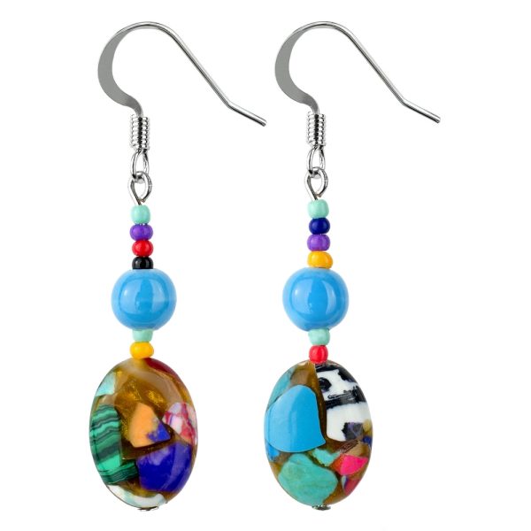 Drop Earring Mosaico Colori Made With Glass by JOE COOL