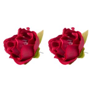 Stud Earring Rose Made With Fabric by JOE COOL