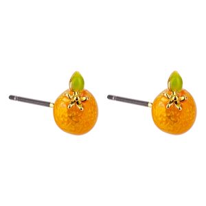 Stud Earring Mini Orange Made With Tin Alloy & Enamel by JOE COOL