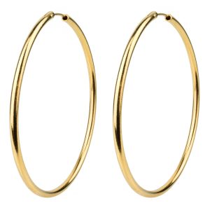 Hoop Earring 50mm Made With Gold Plated by JOE COOL