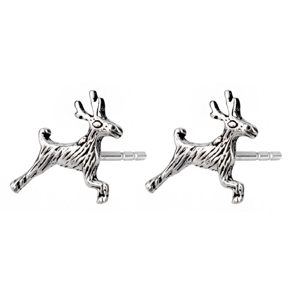 Silver deals deer earrings