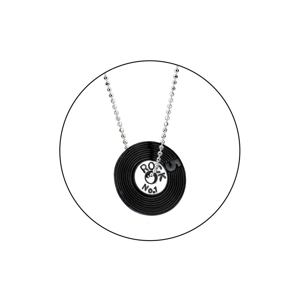 'Any length' necklace with a pendant enamel record - Image 2