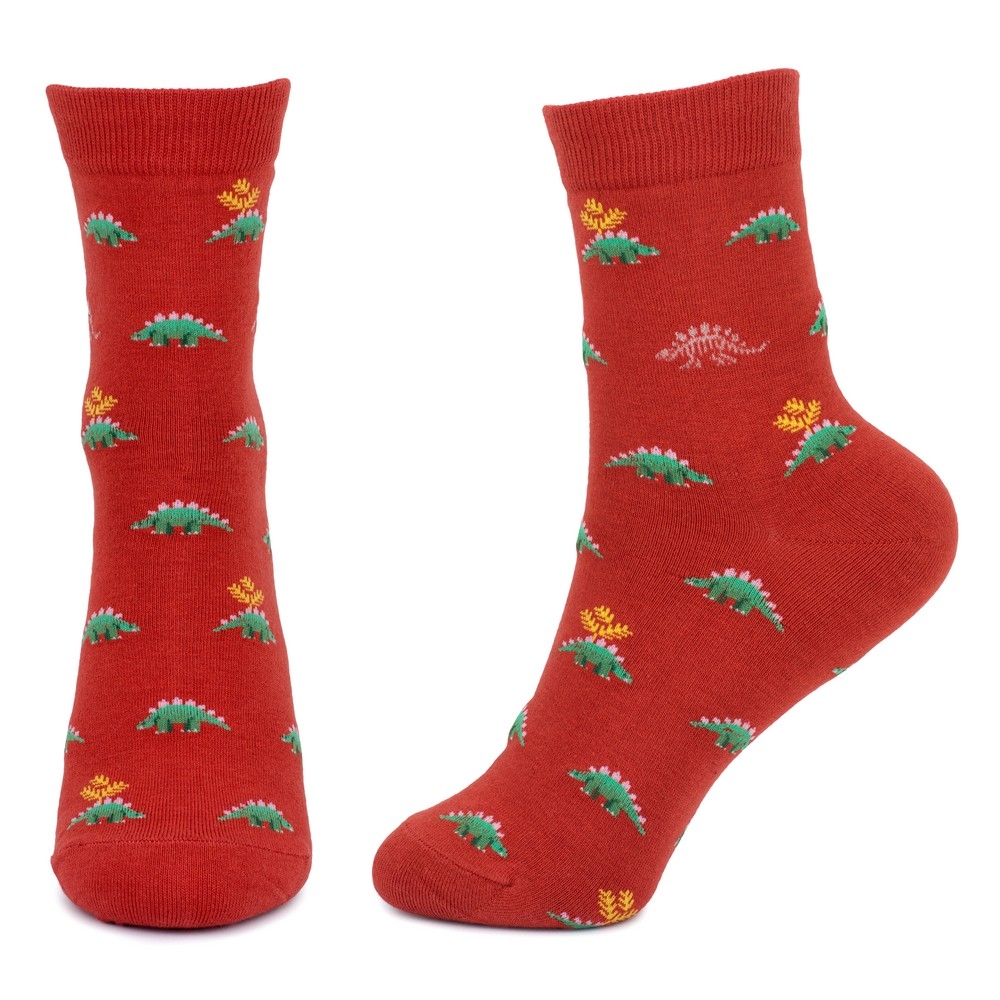 Socks cotton & spandex stegosaurus red - Image 2