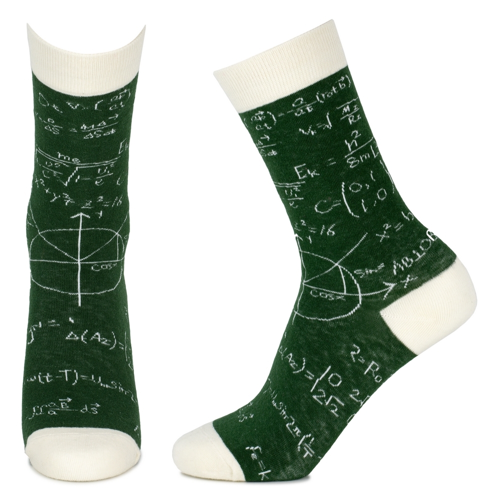 Socks cotton & spandex blackboard mathematics green - Image 2