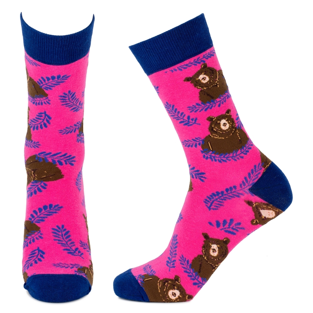 Socks cotton & spandex bear pink - Image 2