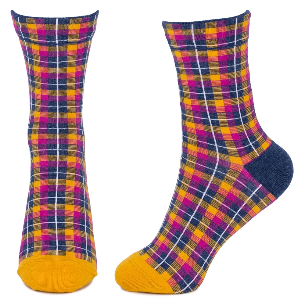Socks Tartan Checkers Made With Cotton & Spandex - Image 2