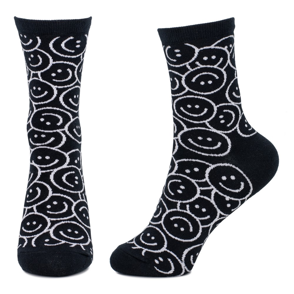 Socks Monochrome Smiley Made With Cotton & Spandex - Image 2
