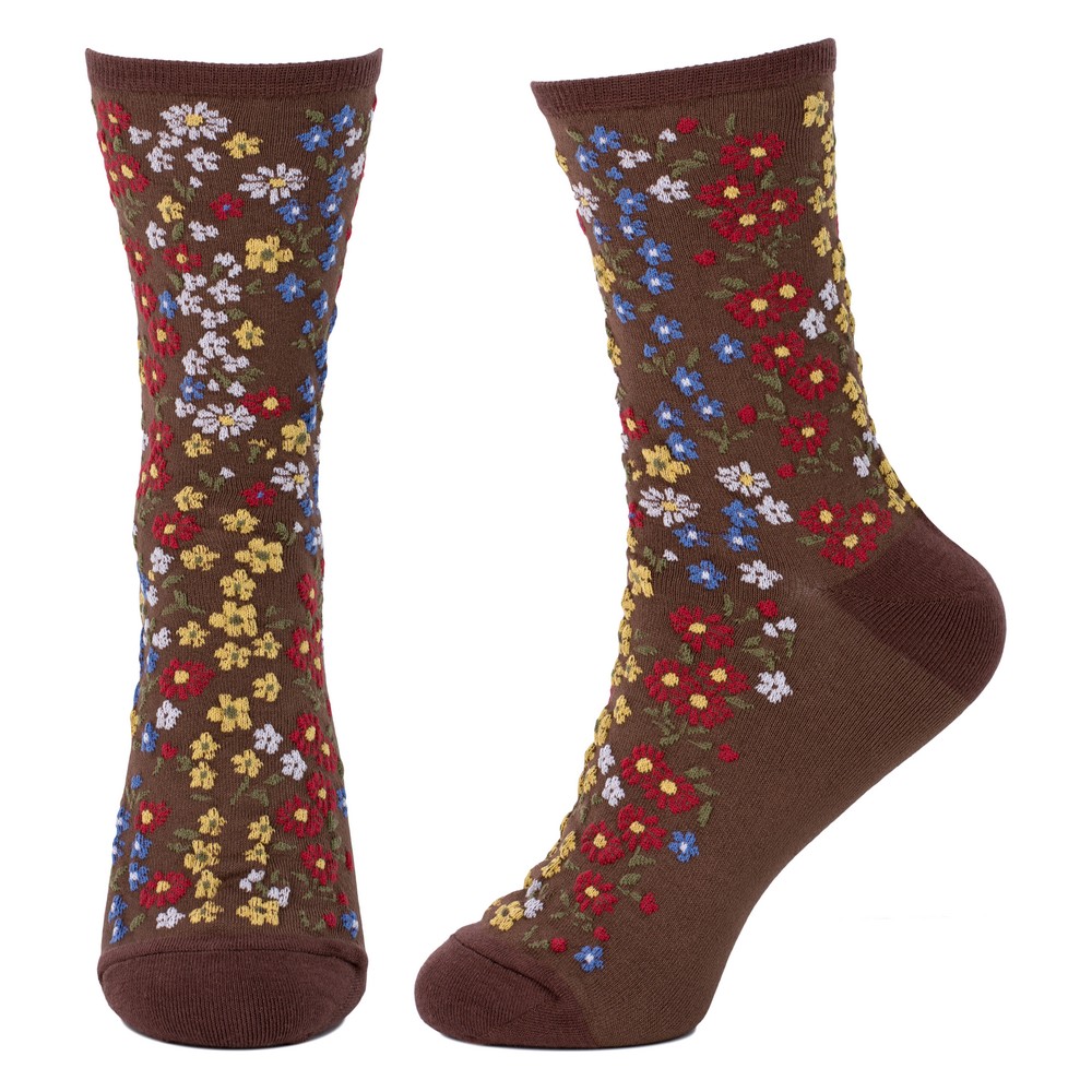Socks Embossed Blooming Garden Made With Cotton & Spandex - Image 2