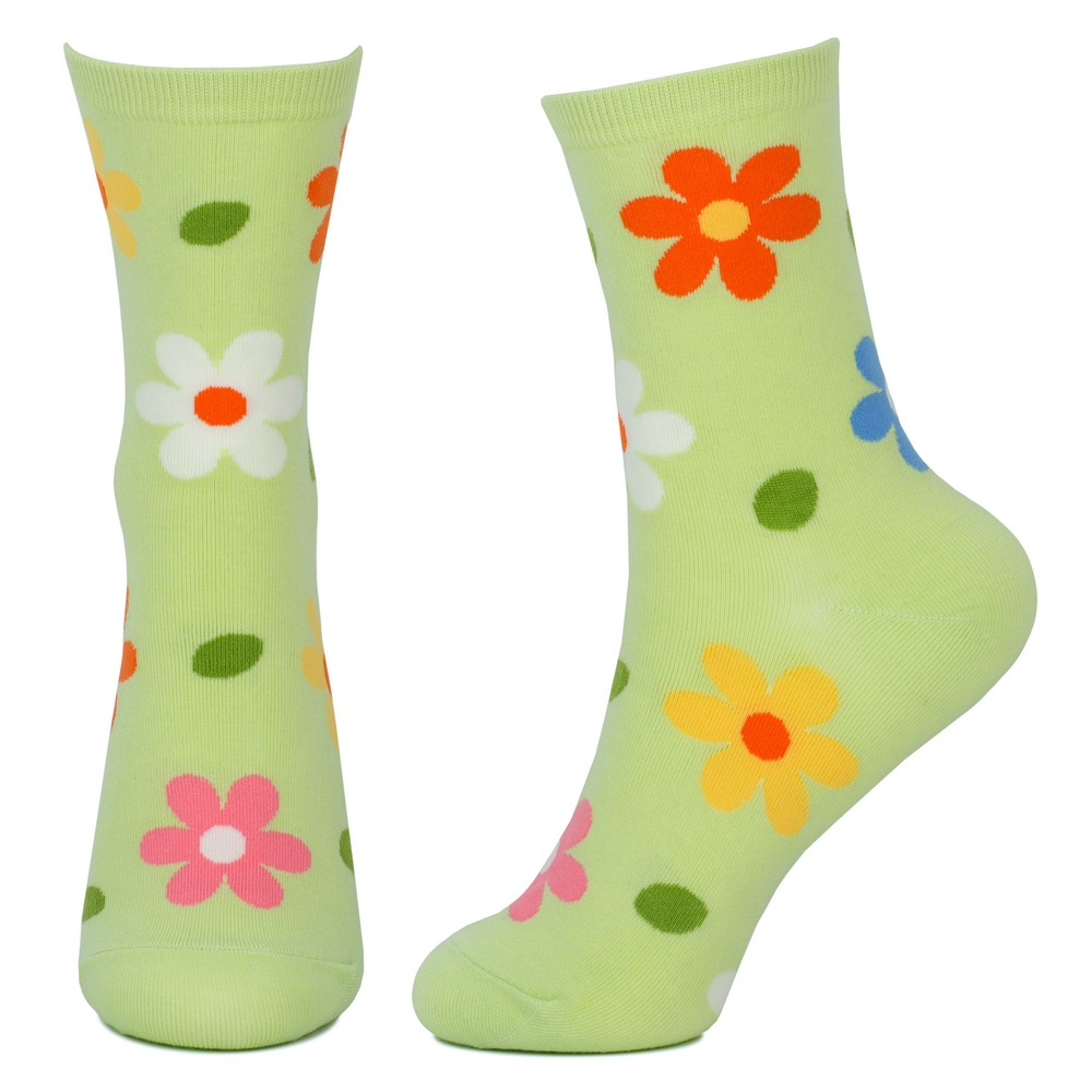 Socks cotton & spandex fresh flower green - Image 2