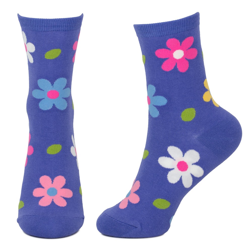 Socks cotton & spandex fresh flower purple - Image 2