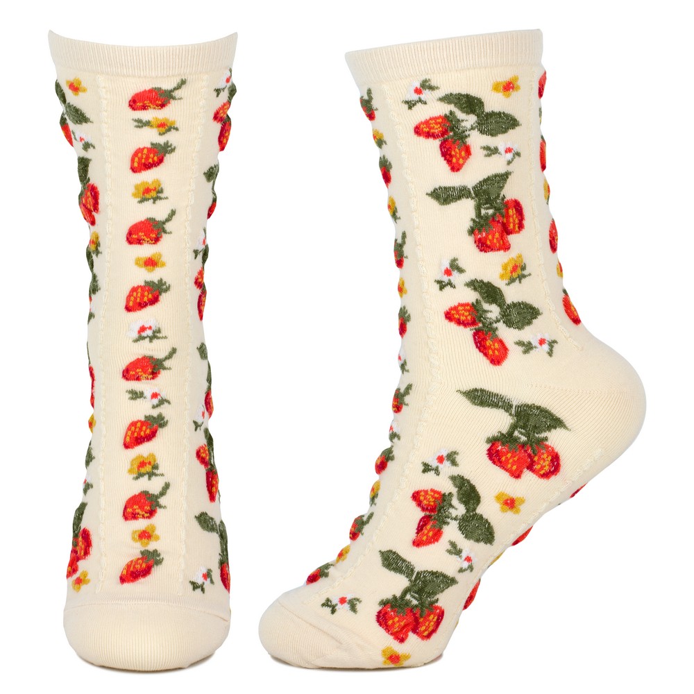 Socks cotton & spandex vintage strawberry beige - Image 2