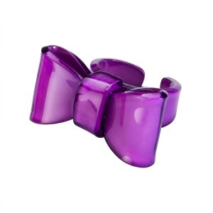 Ring acrylic bow purple