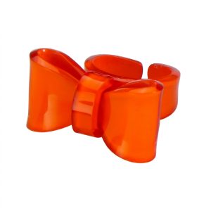 Ring acrylic bow orange
