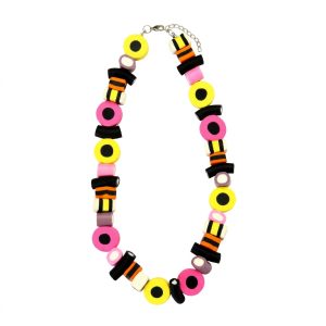 Bead string necklace resin liquorice allsorts